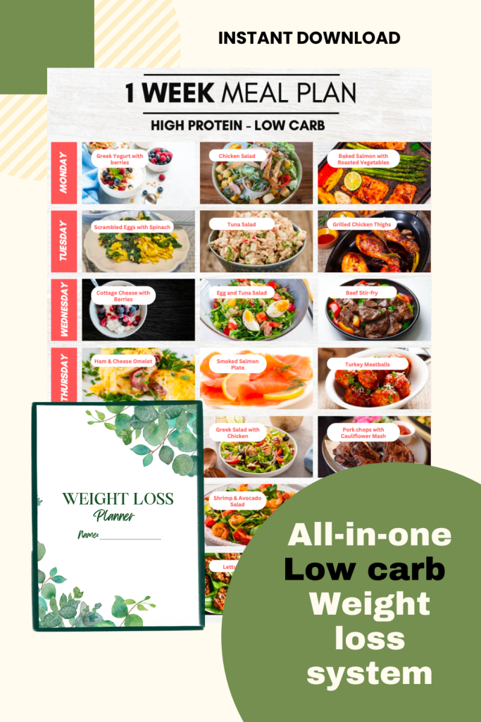 Complete weight loss system with meal plan and planner
